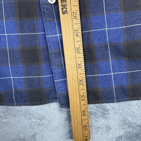 Daniel Cremieux Mens Shirt 2XT Blue Gray Plaid Light Brushed Flannel Long Sleeve - Picture 8 of 9